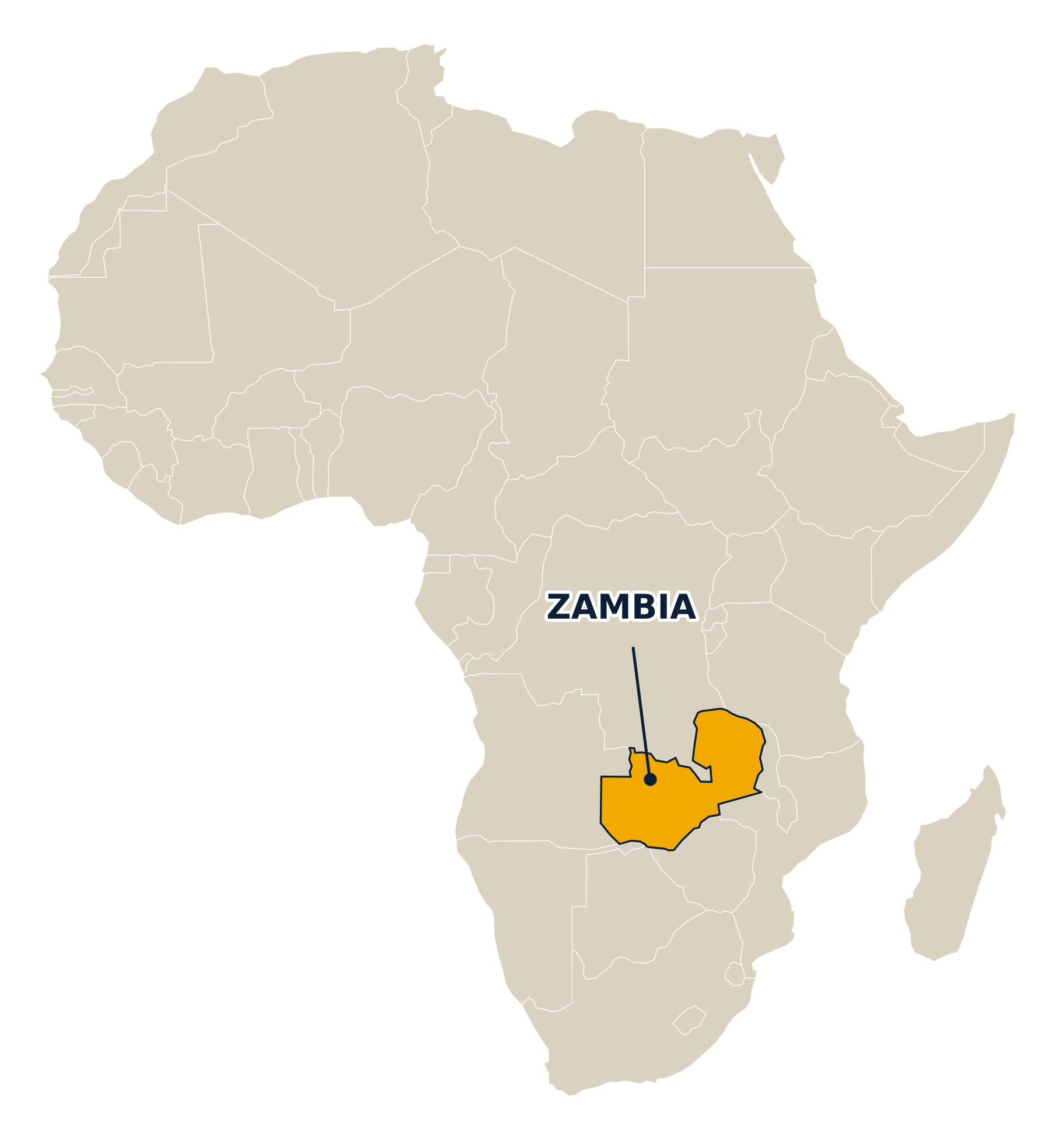 Zambia located in Africa